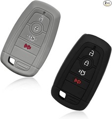2-Pack Silicone Key Fob Cover for Ford F150 F250 F350 F450 F Color: Black+Gray