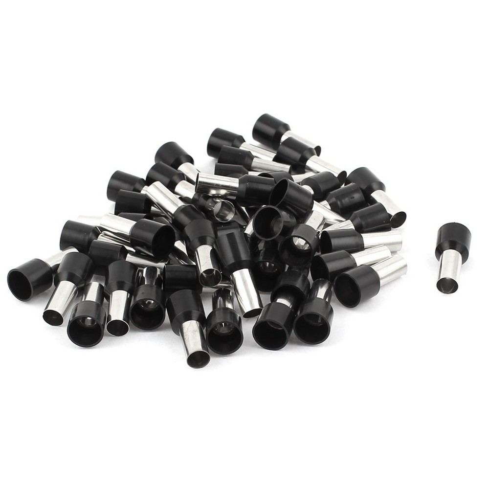 50Pack 16mm2 Crimp Terminal Insulated Bootlace Ferrule Connector Black