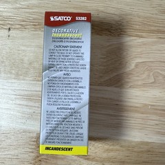 Satco S3282 120V Clear E12 Base Torpedo Incandescent Light Bulb 25W / 12 PC LOT