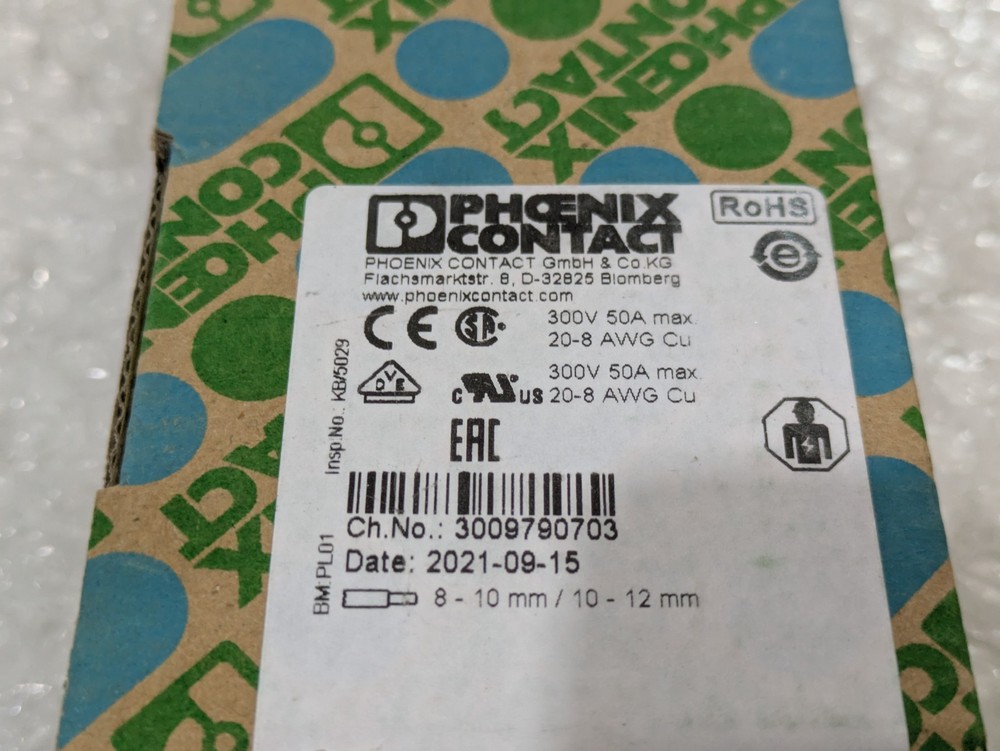 PHOENIX CONTACT PTFIX 6/12X2,5-NS35A RD 3273224 (LOT OF 10)
