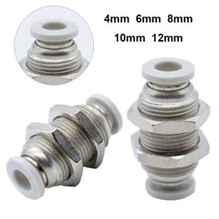 Pneumatic Push In Fitting Male Thread Copper Nickel Plated Connector Hose Tube