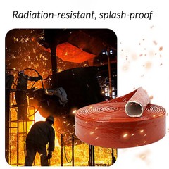 Silicone / Fibreglass Fire Sleeving Protective Heat Shield Sleeve Black/Red