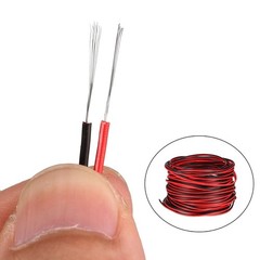 2pin Extension Cable Cord 26 AWG Parallel Wire Tin Plated Copper Red Black 10M