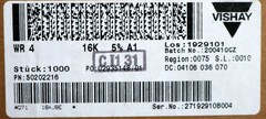 VISHAY 1000x Metal Film Resistors 16kΩ 50202216 16000 Ohm Tolerance 5%
