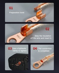 Open-end Terminal Block Pure Copper Tin-Plated Wire Terminal Battery Cable Ends