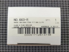 Bussmann 663-R Class R Fuse Reducers accepts 30A for 60A Block Size 600V