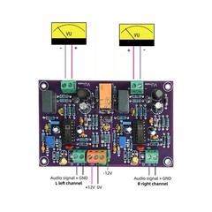 DC12-15V Positive&Negative Power Supply Professional VU Meter Head Driver Board