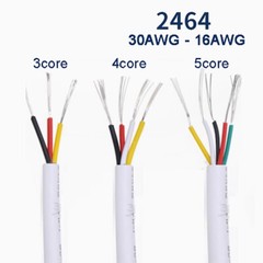 White 2/3/4/5/6/7 Core 30AWG – 16AWG Auto Cable Electrical Flex Round Cable Wire