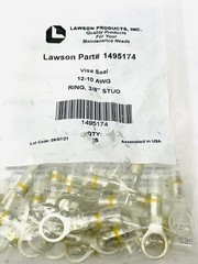25 PACK LAWSON 1495174 VISA SEAL 12-10 AWG RING ⅜” STUD