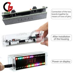 DIY Digital Clock Kit Voice Control Music Spectrum Display LED Electronic Kit