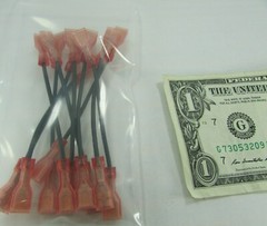 Lot of 10 Black 18AWG 3/16″ Female x 3/16″ Female Jumper Wires, 300V 3-3/4″ OAL