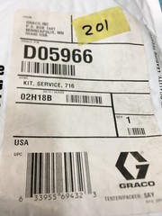 GRACO D05966 REBUILD KIT FOR HUSKY 515 AND 716 AIR OPERATED DIAPHRAGM, 182907
