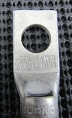 BURNDY YA-L-N125-2/0-STR COPPER 1-HOLE COMPRESSION LUG – LOT OF 2 / NEW NO BOX