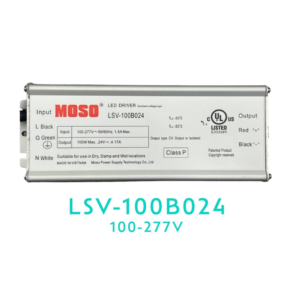 MOSO LSV-100B024 LED Driver Ballast 100W – 24VDC IP67 Waterproof