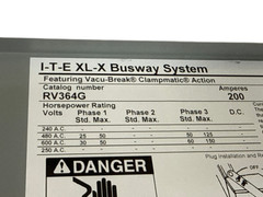 SIEMENS ITE RV364G 200A 600V 3-PHASE XL-X FUSIBLE BUS PLUG VACU-BREAK NEW