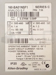 ALLEN BRADLEY 160-BA01NSF1 SER C ANALOG SIGNAL FOLLOWER 160-B1 /A