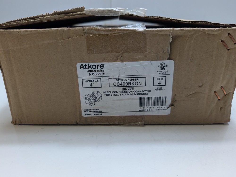 ALLIED CC400RKON Steel Compression EMT Connector 4″ (box of 4)