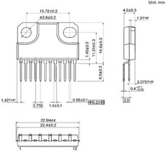 13 Watt Dual Audio Power Amplifier IC – Toshiba TA8216H – 8 / 4 Ohm Load – 28VDC