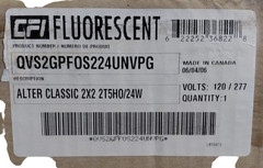 CFI FLUORESCENT QVS2GPFOS224UNVPG ALTER CLASSIC 2X2 2T5H0/24W MADE IN CANADA