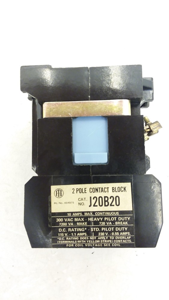ITE J20B20 J20B20 CONTROL RELAY 2 POLE 2 NO 300 VAC MAX CONTINUOUS HEAVY DUTY