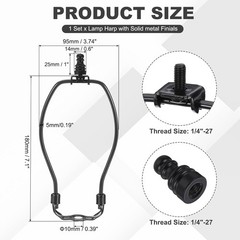 7 Inch Lamp Harp Kit 1 Tall Iron Finial Heavy Duty Bracket Standard Saddle