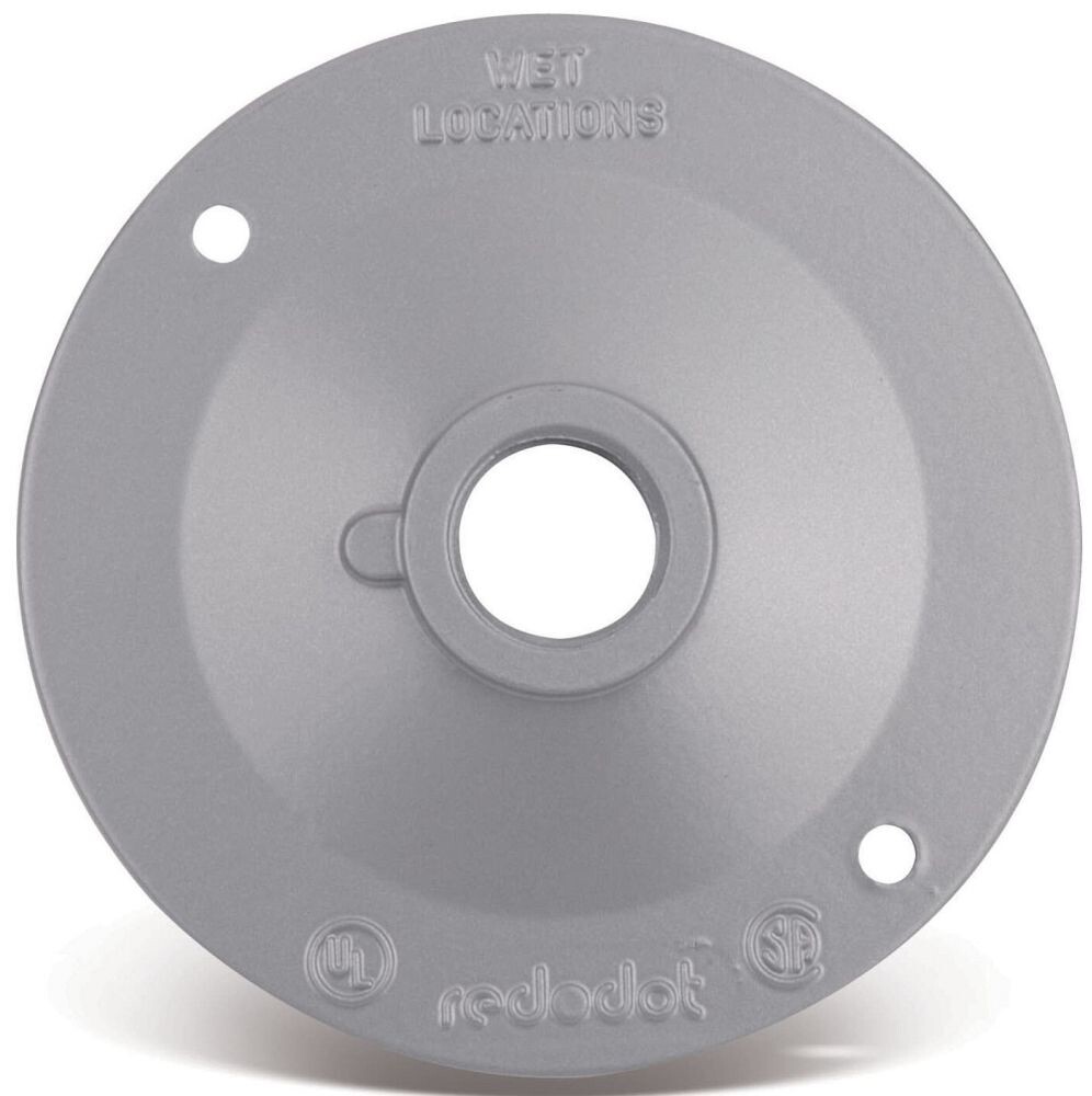 Red Dot S-1-RD, 4-1/8″ Diameter, 1/2″ Hole, Aluminum, Lampholder Cover, 1 pc