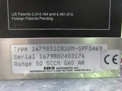 MKS 1679B51CR1UM-SPF0469 Mass-Flo Controller, MFC, AR, 50 SCCM, 320454