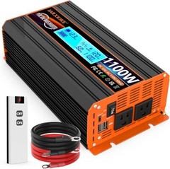 1100 Watt Pure Sine Wave Power Inverter 12V DC to 110V/120V AC Car Truck RV LCD