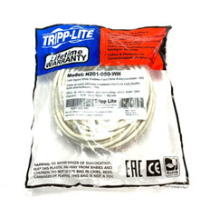 Tripp Lite N201-050-WH Cat6 Gigabit White Snagless Patch Cable RJ45 M to M 50ft