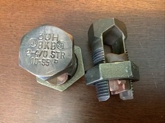 2- BKB, Blackburn, 30H 2-4/0 STR 10-95, S/Bronze Split Bolt Bolted Connector