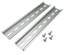 Slotted Aluminum DIN Rail, 35mm x 8”, Silver – 2 Pieces + 4 #10 S.S Screws