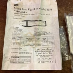 3M 5384 Motor Lead Pigtail/V-Stub Splice 5-8 Kv Feeder: 250-500 Kcmil (NOS)