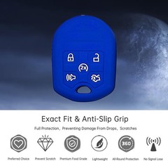 Silicone Key Fob Cover Protector for Explorer Flex 5-Button Remote Color: Blue