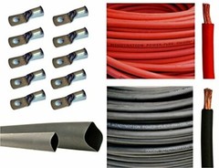 2 Gauge 2 Awg 10 Feet Red + 10 Feet Black Welding Battery Pure Copper Flexible