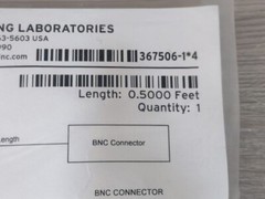 LOT 2 PCS SEL C953 BNC CONNECTOR RG 58A/U 0.5000 FEET