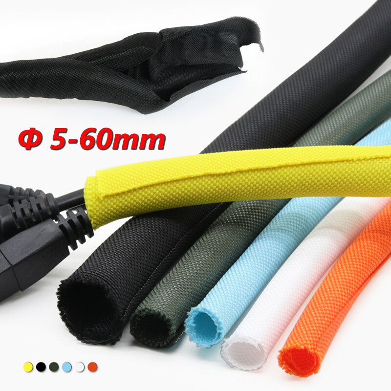 PET Nylon Opened Braided Cable Sleeving Expandable Tidy Wire Harness Flexible