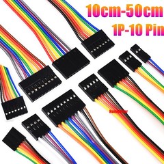 Dupont Jumper Wire 2.54mm Rainbow Cable Ribbon Female-Female 1P-10 Pin 10cm-50cm