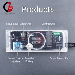 DIY Digital Clock Kit Voice Control Music Spectrum Display LED Electronic Kit