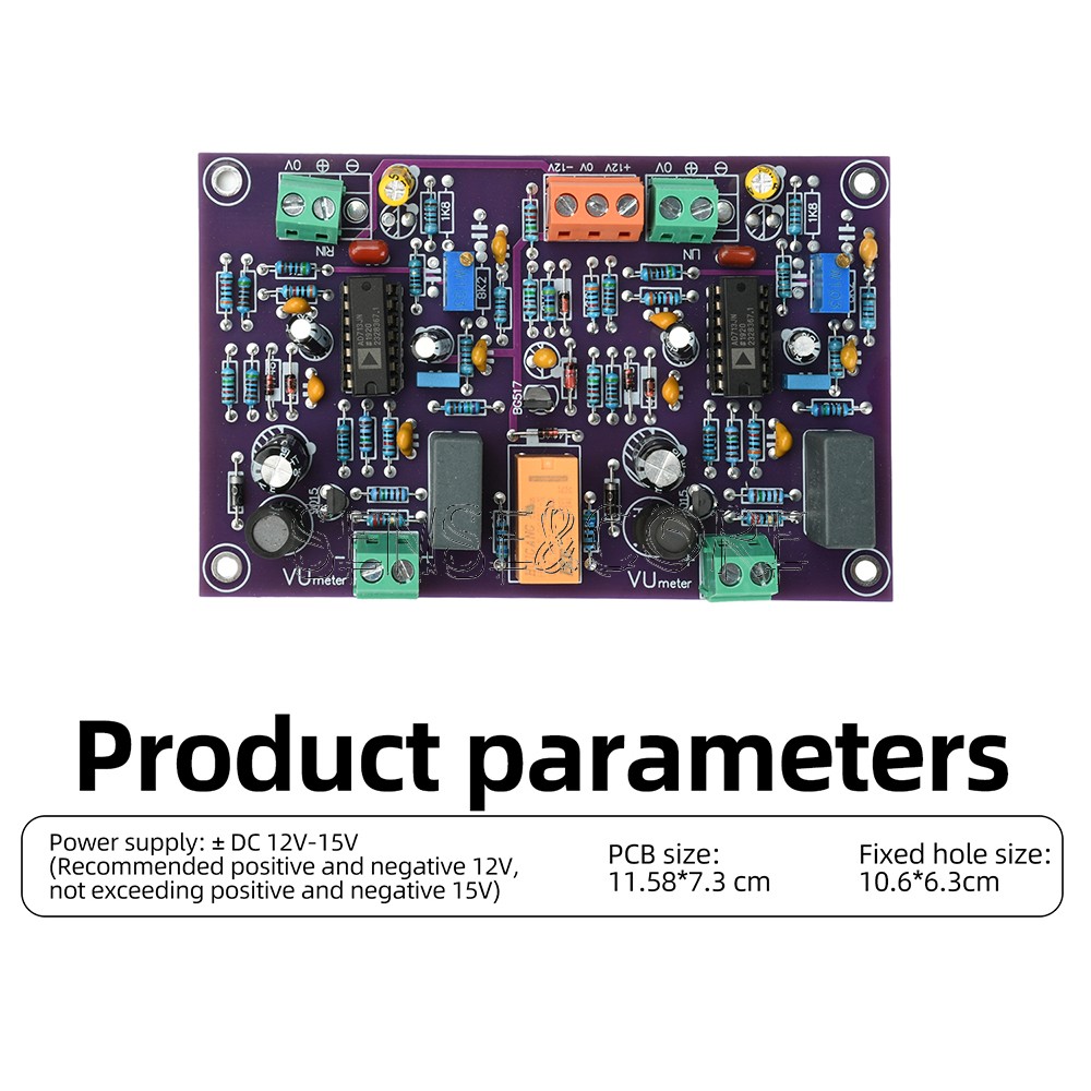 DC12-15V Positive&Negative Power Supply Professional VU Meter Head Driver Board