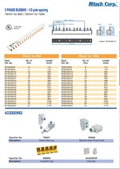 Altech Corp 3P18U3H/9 – Busbar 3 Phase + 1/2 Pole – 480V 80A – 9 Lug – NEW