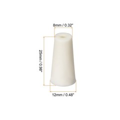 Solid Lab Rubber Stoppers Drilled Silicone Plugs 8-12mm /Beige/ 10Pcs