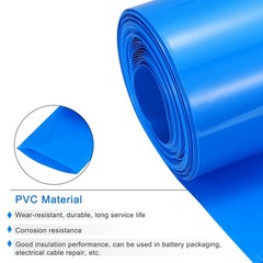 Battery Wrap 80mm Flat 33 ft PVC Heat Shrink Tube Wraps Blue