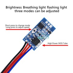 DC 3-24V PWM LED Control Module with Dimming Breathing Flashing For LED Light