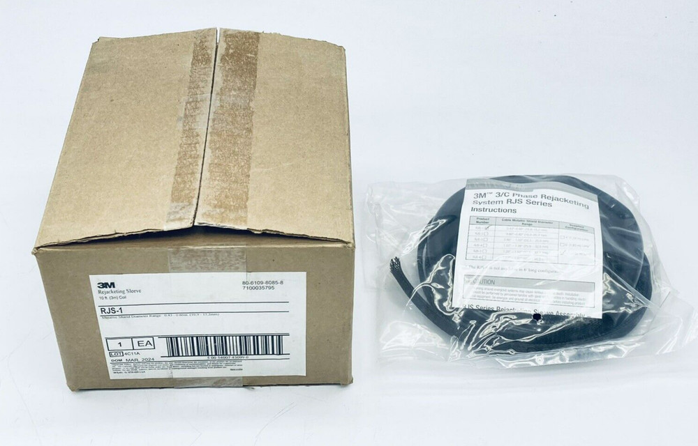 3M RJS-1 – 10FT REJACKETING SLEEVE .43-.60″ METALLIC SHIELD DIAMETER 10FT COIL