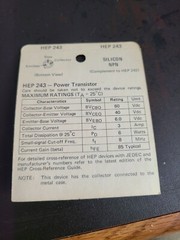 ONE Vintage HEP243 – MOTOROLA – SILICON NPN POWER TRANSISTOR, NOS sealed