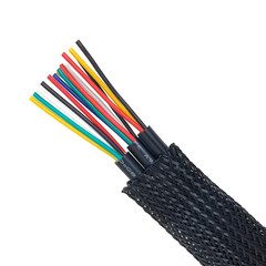 100 FT 1/8″ Black Green Expandable Wire Sleeving Sheathing Braided Loom Tubing
