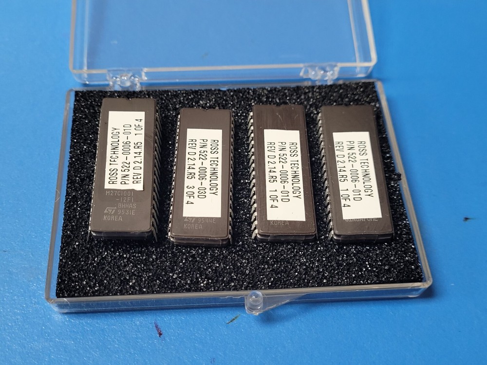 (4 PCS) M27C1001-12F1 EPROM, 128K x 8, 120ns, 32 Pin, Ceramic, DIP