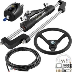 Corrosion-Resistant Hydraulic Steering Kit 300HP 22ft Line & Wheel