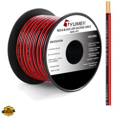 40FT 18 Gauge 2pin 2 Color Red Black Cable Hookup Electrical Wire LED Strips …