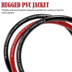 1/0 Gauge Wire Copper Clad Aluminum CCA (20Ft Each 20FT+20FT+250A Fuse+40FT